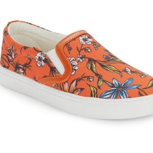 Sam Edelman orange floral sneakers size 8.5